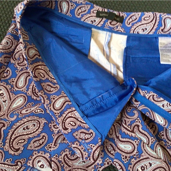 Banana Republic Shorts Size 4 Paisley Dress Shorts, New - Picture 8 of 8